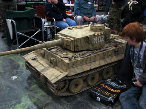 The son & heir next to a largish Tiger tank by the UK Tank Club. If I remember correctly it is 1/4 scale